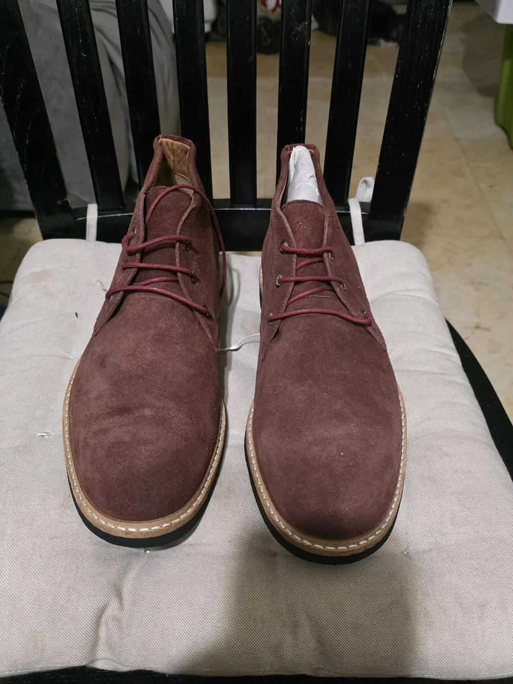 Marc Josep NY Mens Size 12 Burgandy Suede Chunka Boots NWOT Handcrafted In Brazi